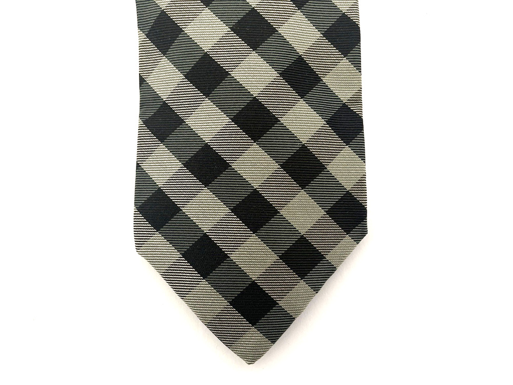 Burberry Men's Tie (Blue Gray Checked)